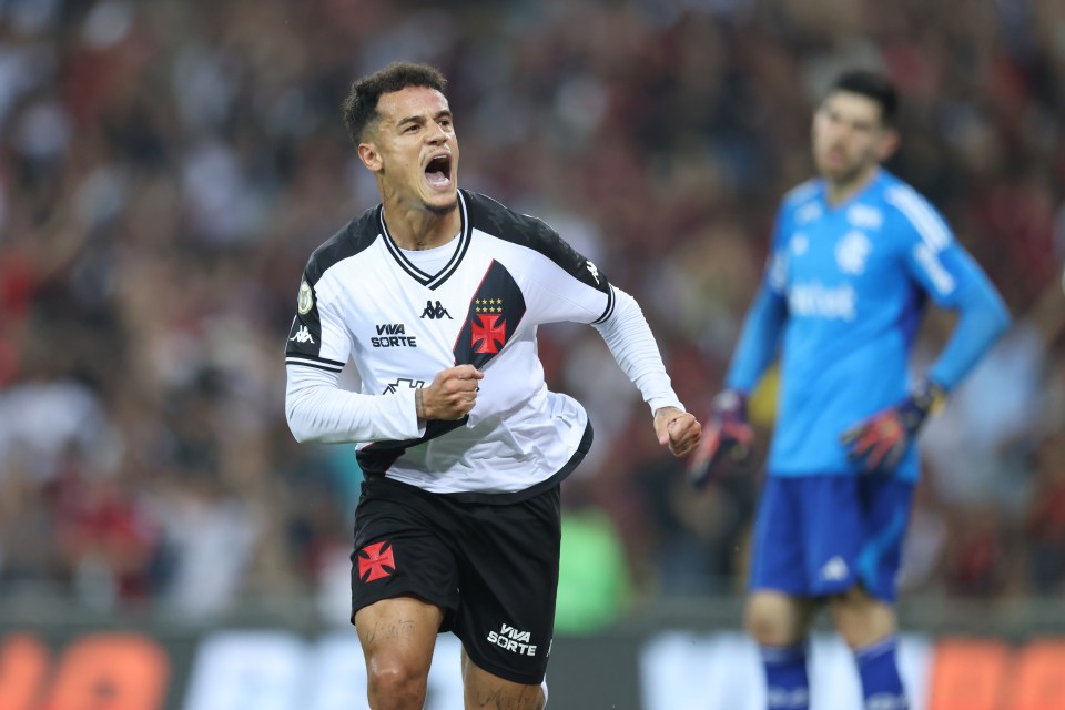 Ex-Liverpool star Philippe Coutinho plays for Vasco da Gama on loan from Aston Villa