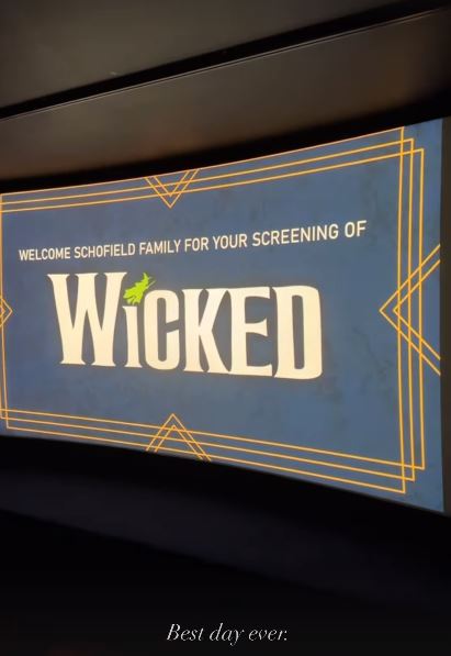 The Schofield family had a private screening of Wicked