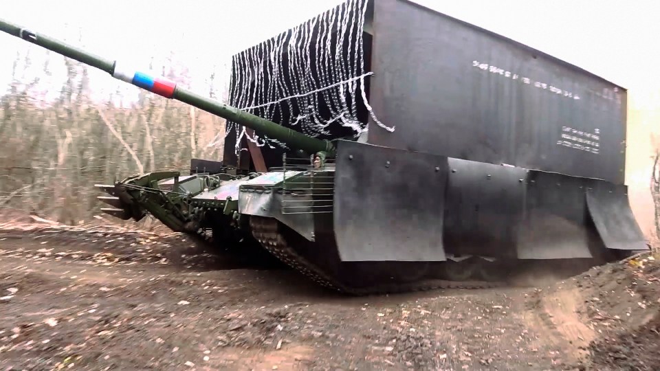 A Russian T-80 tank rolls in Donetsk region in Ukraine