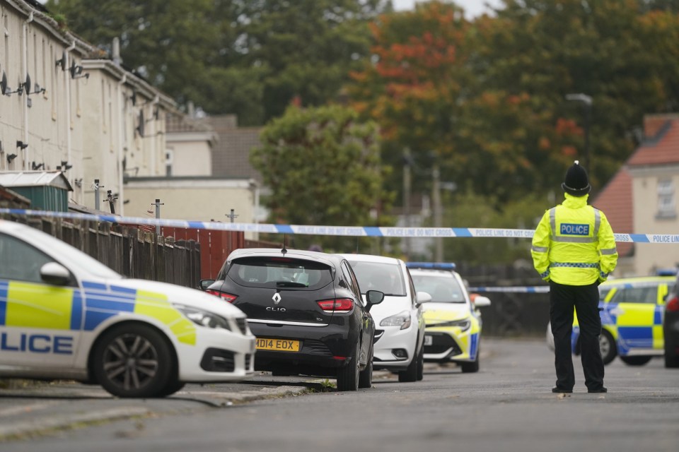 A police cordon around the scene of the horror attack