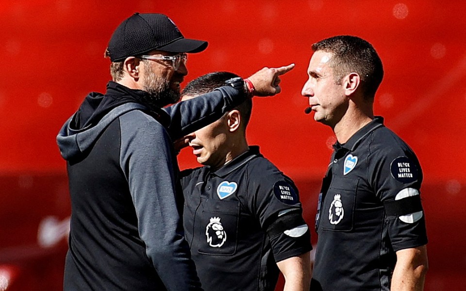 Jurgen Klopp was left furious with the referee after Liverpool's match against Burnley in July 2020