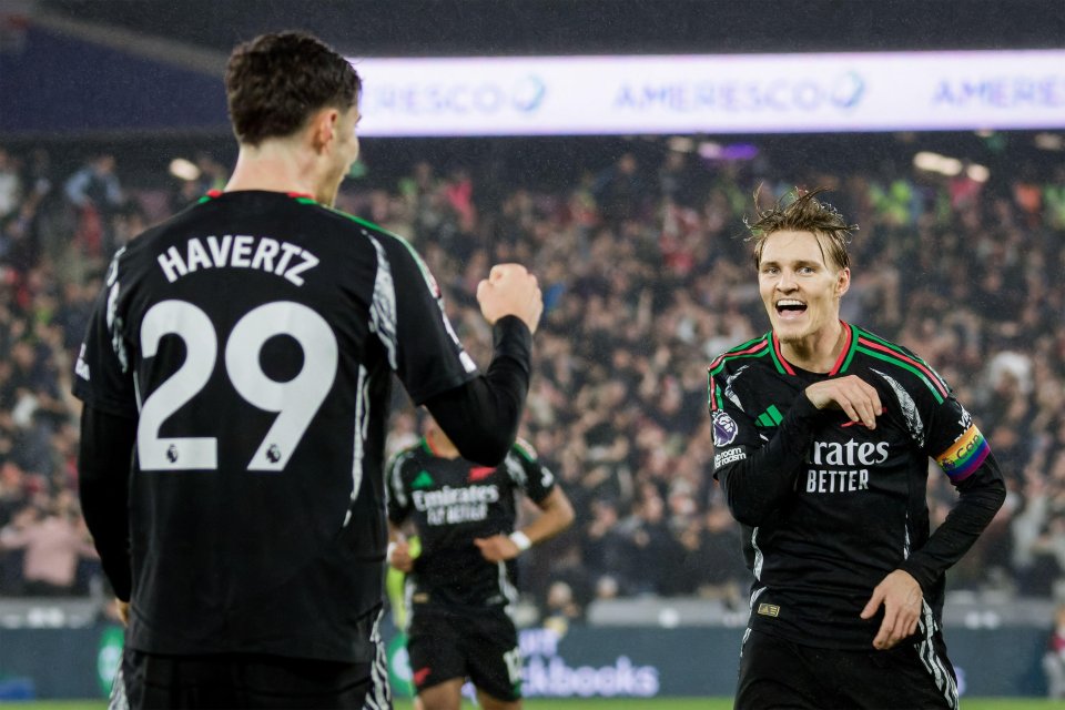 Kai Havertz celebrates putting Arsenal 4-0 ahead