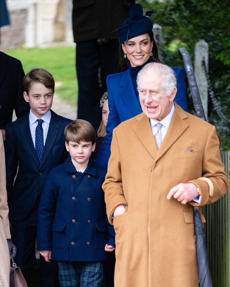 The royals go to church with the family on December 25