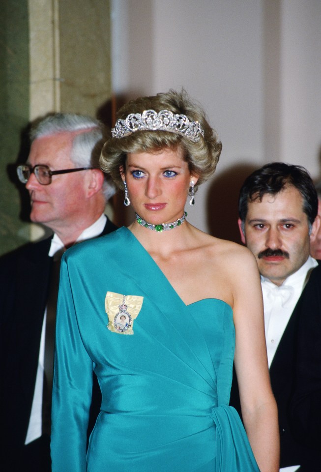 Diana was given the £16million necklace from Queen Elizabeth on a lifetime loan as a wedding gift