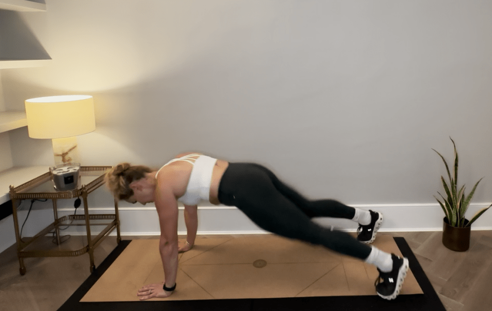 Plank jacks are a total-body home workout