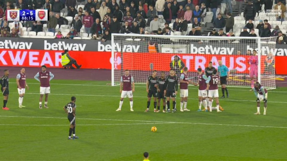 The midfielder tried distracting Lukasz Fabianski at a free-kick late on