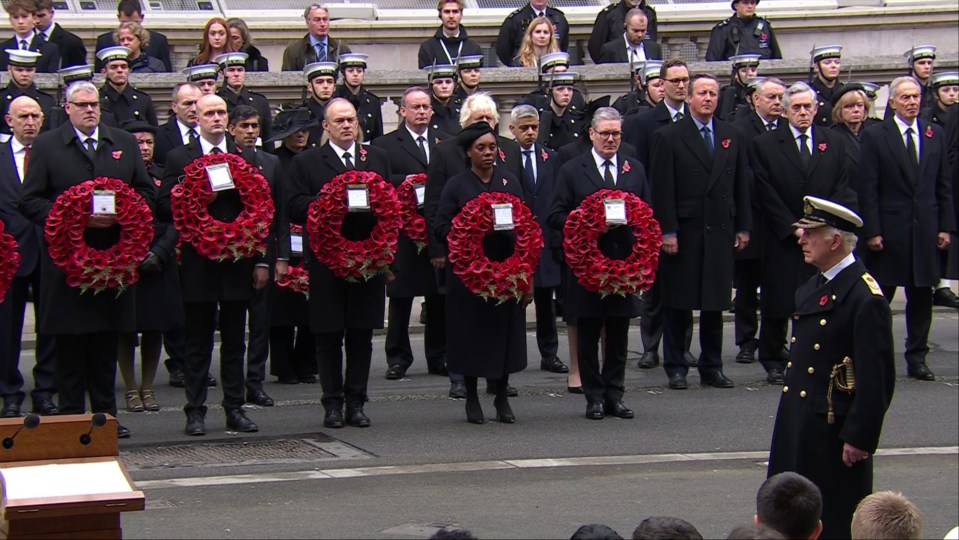 King Charles leading the two-minute silence