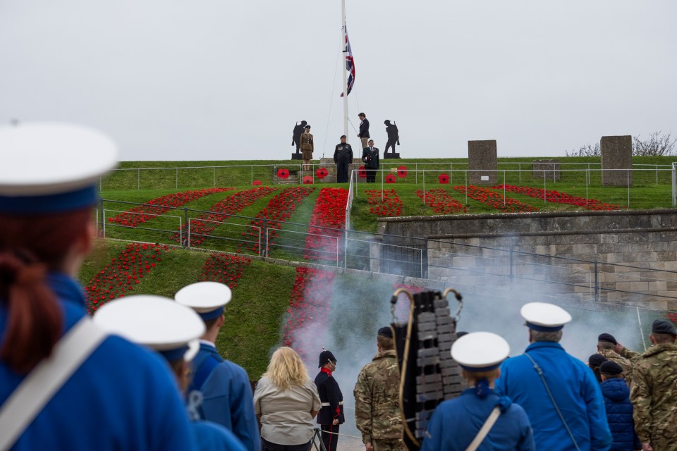 Remembrance weekend service at the Nothe Fort in Weymouth