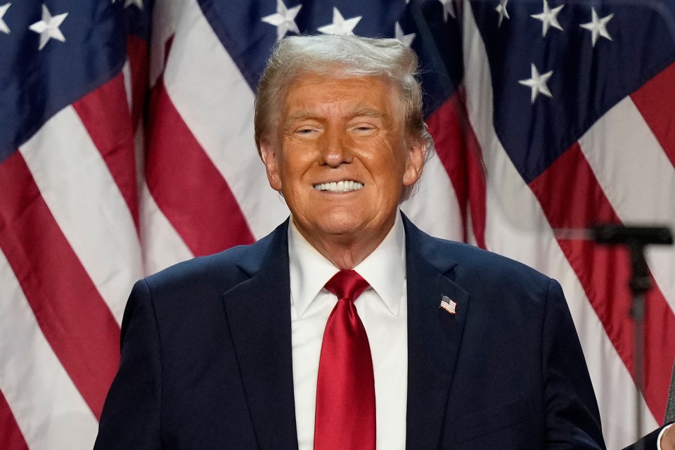 Donald Trump at his election night watch party in Florida