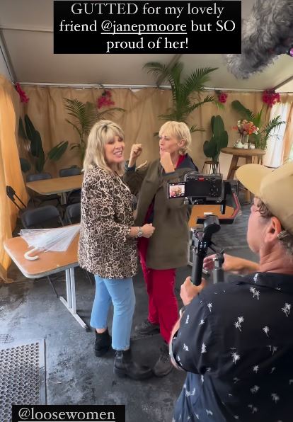 The Sun columnist reunited with good pal Ruth Langsford at the I'm A Celeb hotel