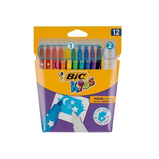 a package of bic kids magic erasable markers