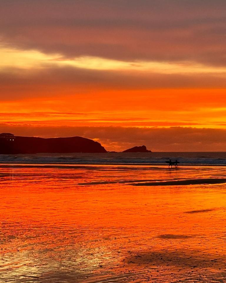 He took to Instagram this evening with an image of a sunset in Cornwall