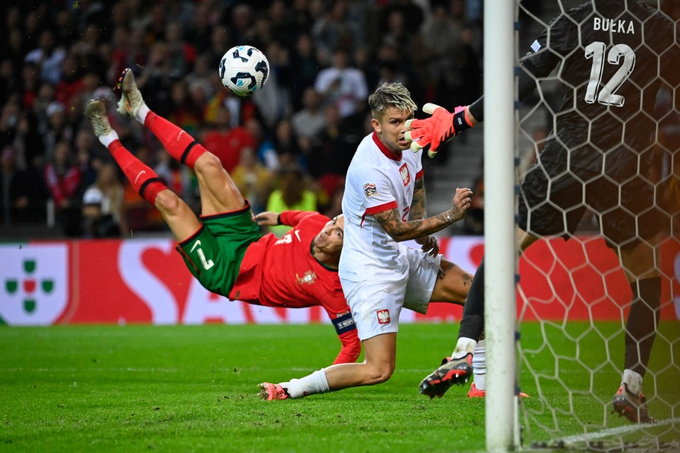 Portugal superstar Cristiano Ronaldo scored a stunning overhead kick against Poland