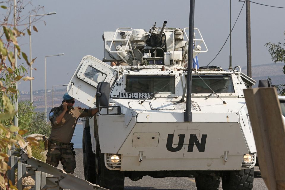 A UN peacekeeper van in southern Lebanon on Wednesday