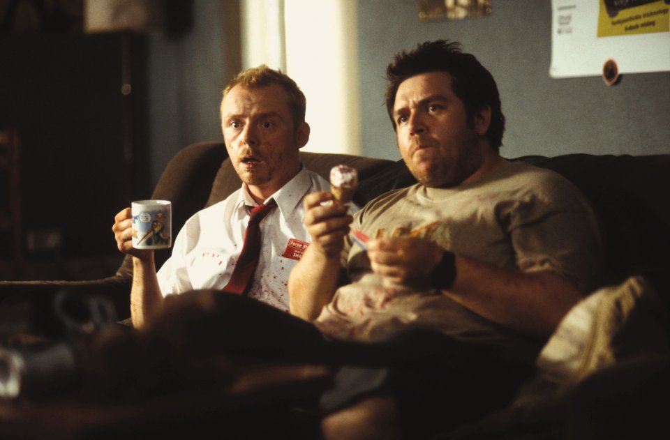 Nick with co-star Simon Pegg in Shaun of the Dead