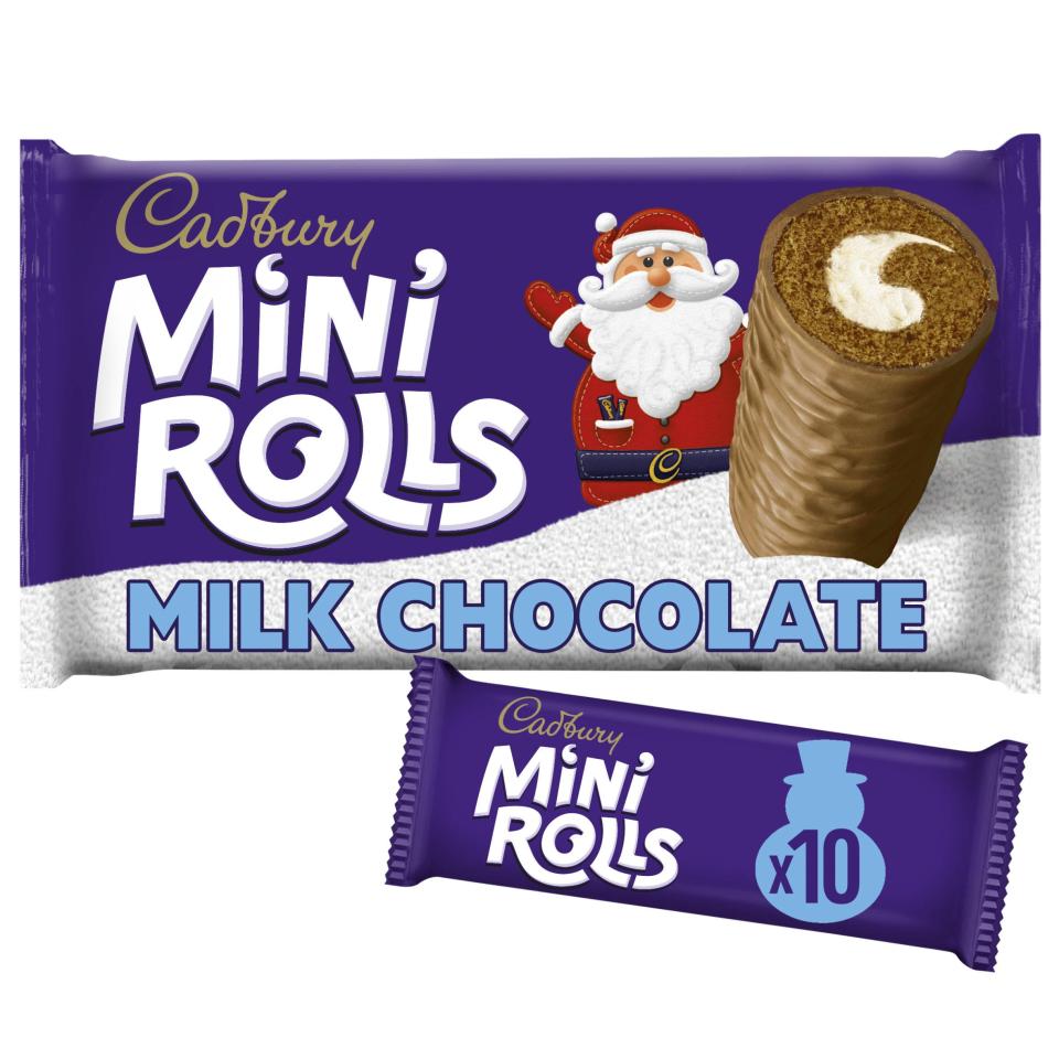 Ten-packs of festive Cadbury Mini Rolls are reduced at Iceland