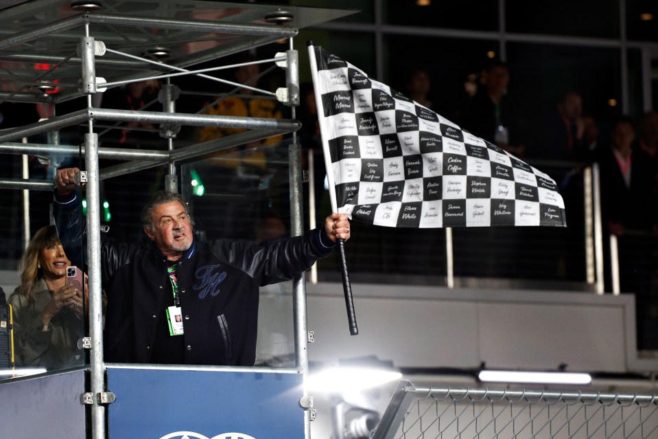 Sylvester Stallone waved the chequered flag