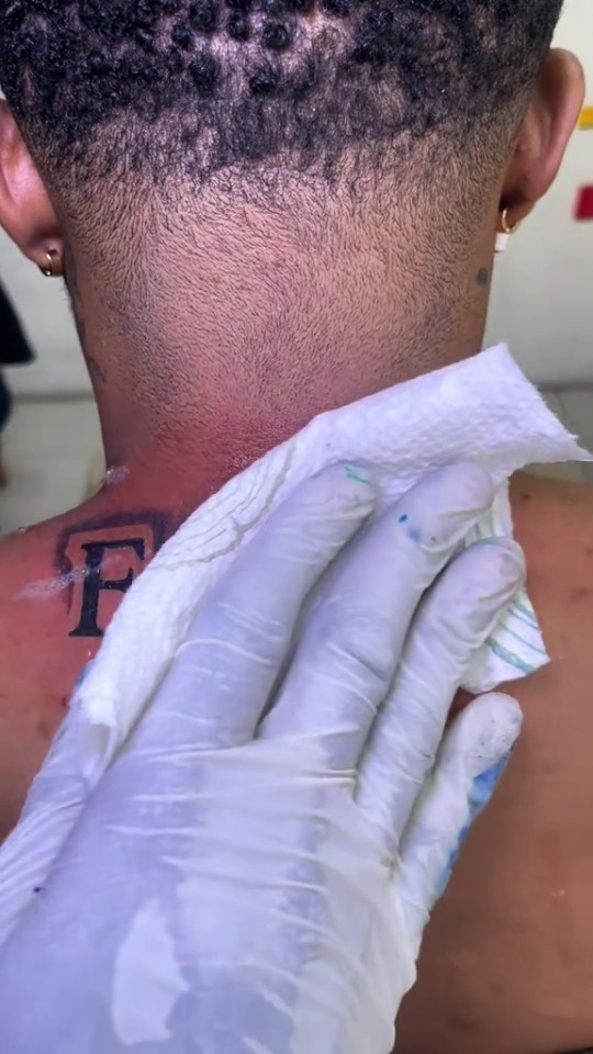 A tattoo artist took to TikTok to share a look at one of his client's new tattoos