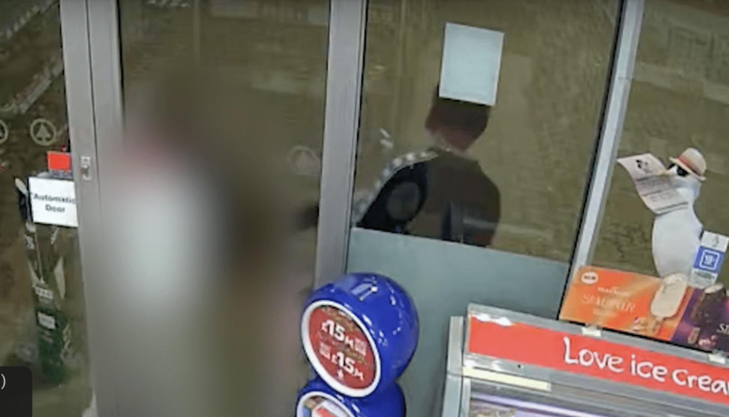 The woman later banged desperately on the door of a petrol station