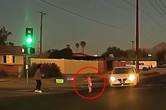 The incident took place at a busy intersection just outside Phoenix, Arizona