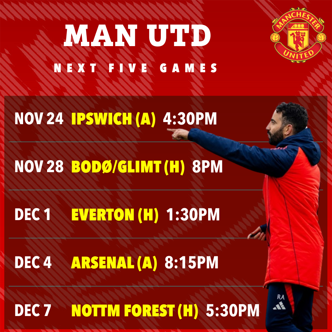 manchester united announces their next five games