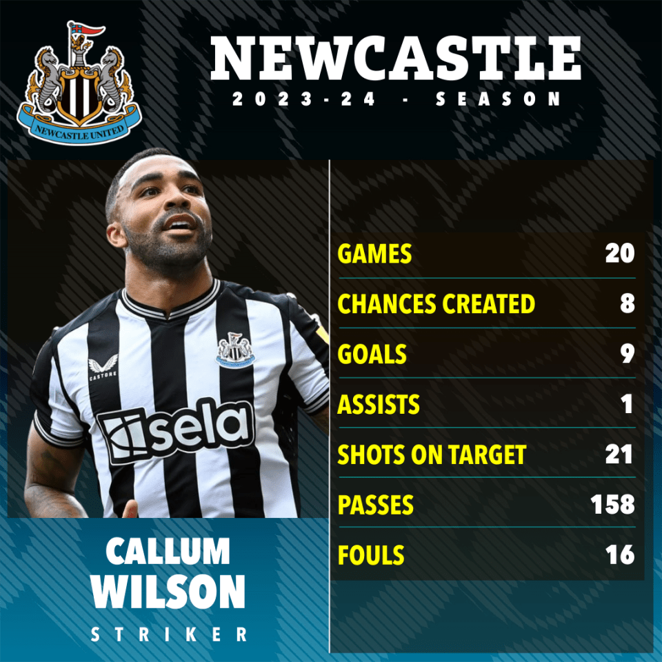 a poster for newcastle united soccer player callum wilson