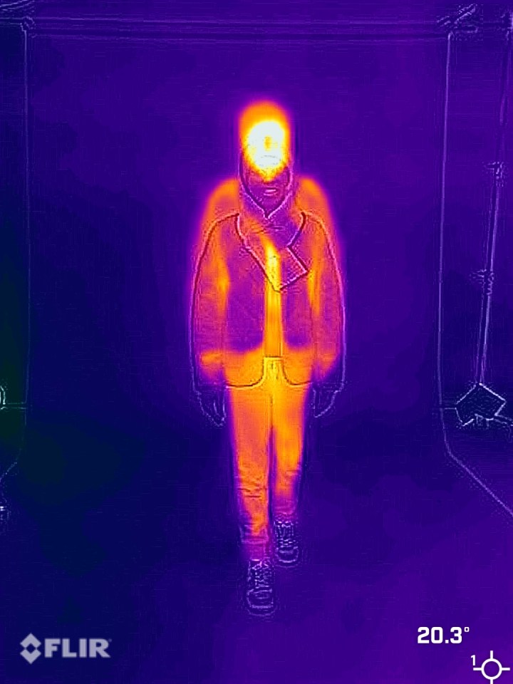 The thermal camera image shows her legs are warmer than with any other brand