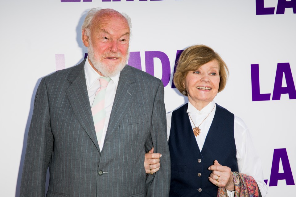 The actor with his wife of 61 years Prunella Scales