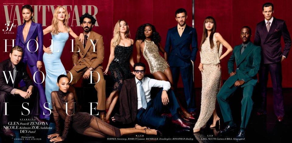 The twelve famous faces all posed for Vanity Fair’s 31st Hollywood Special Issue