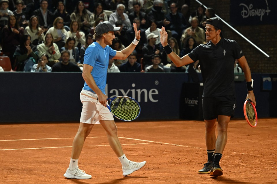 The retired footballer played alongside Federico Coria in a doubles match on the ATP Challengers Tour