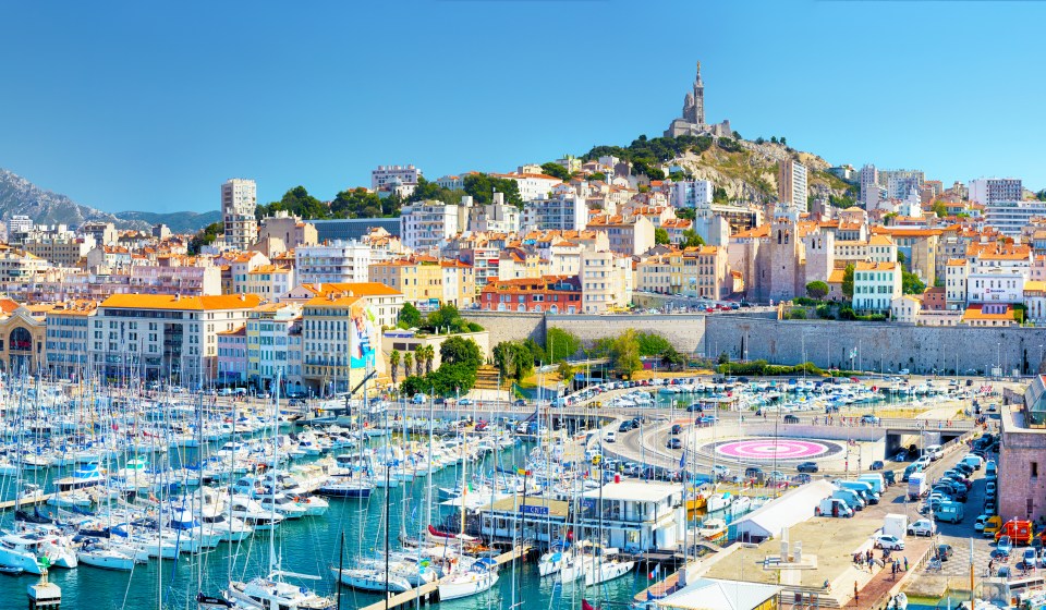 Yachts in the pretty harbour of the Old Port of Marseille