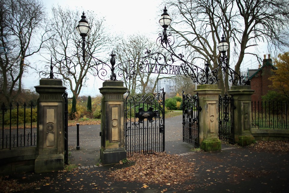 Leazes Park with Newcastle United's St James' Park stadium behind