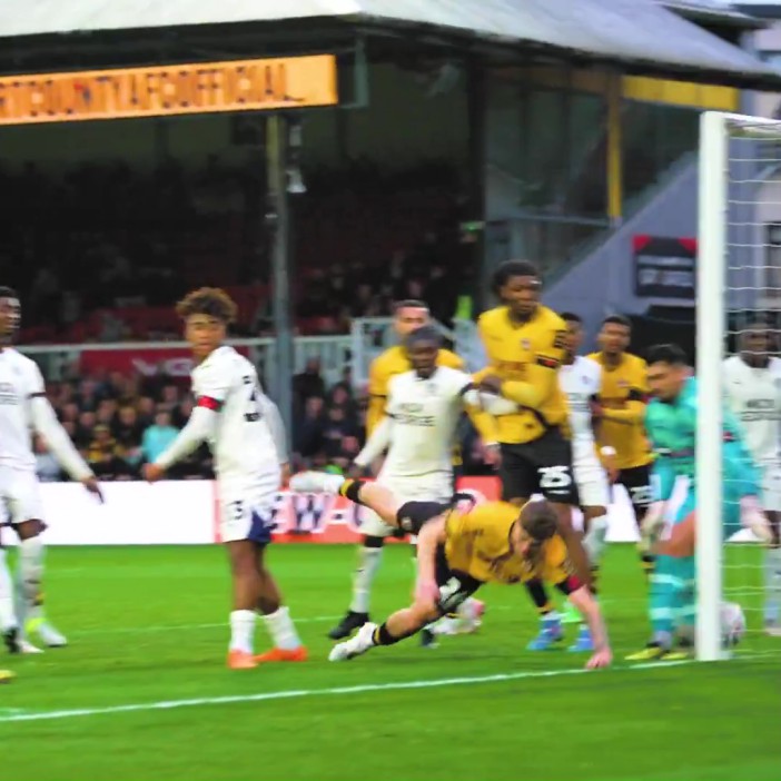 Peterborough were denied a clear when the ball went in at the near post from a corner