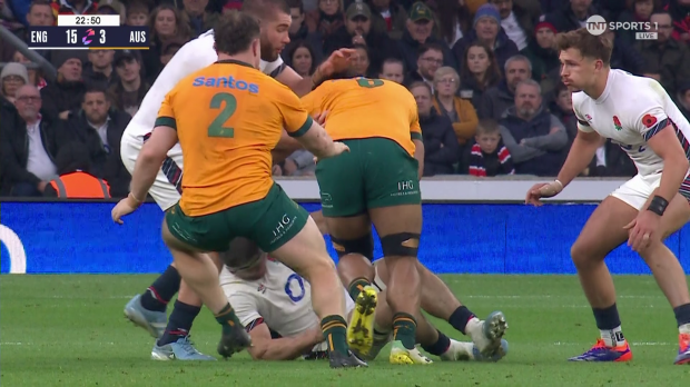 Tom Curry was knocked unconscious as he attempted to tackle Australia's Rob Valetini