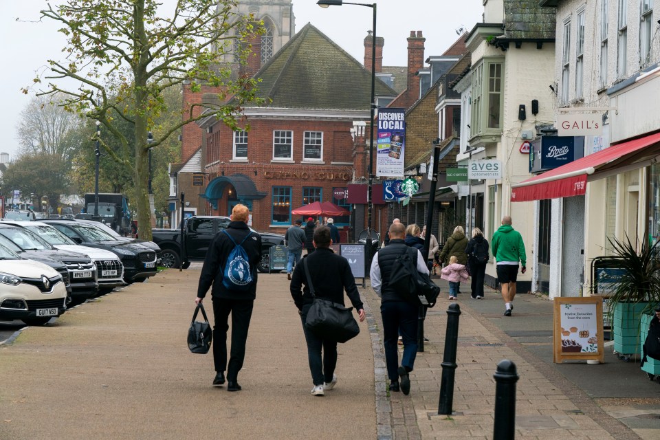 The high street is filled with a number of fancy shops