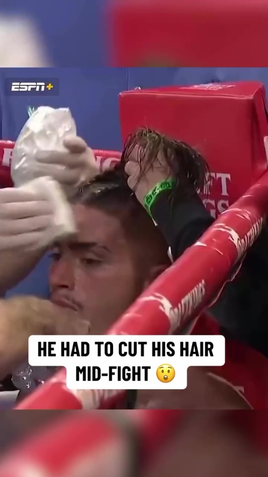 And the 21-year-old asked his cornerman to cut his hair mid-fight