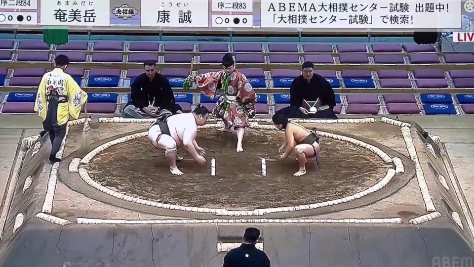 A tiny 16-year-old sumo wrestler defeated a much larger and more experienced opponent