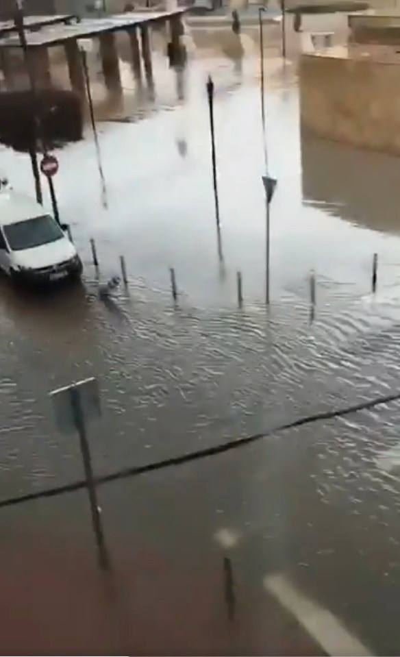 Heavy rain started to batter Marbella