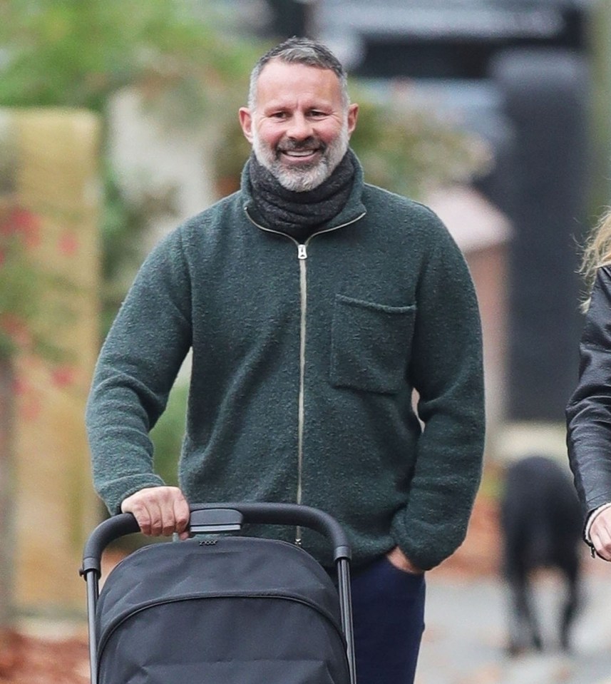 Manchester United legend Ryan Giggs, 50, was seen beaming