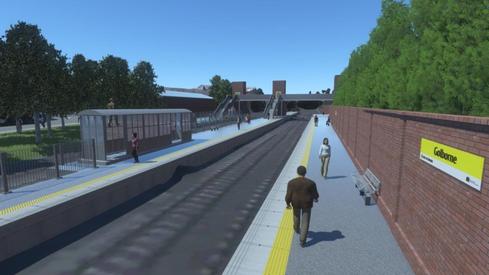 an artist 's impression of the golborne train station