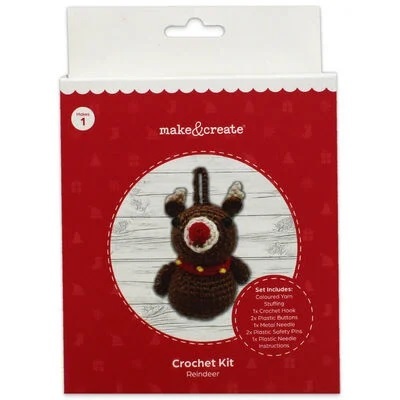 it is a crochet kit that looks like a reindeer .