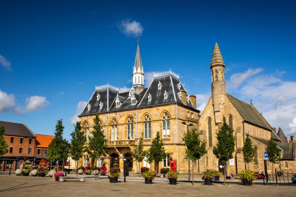 Bishop Auckland is a 25-minute drive from Darlington and a 47-minute drive from Newcastle