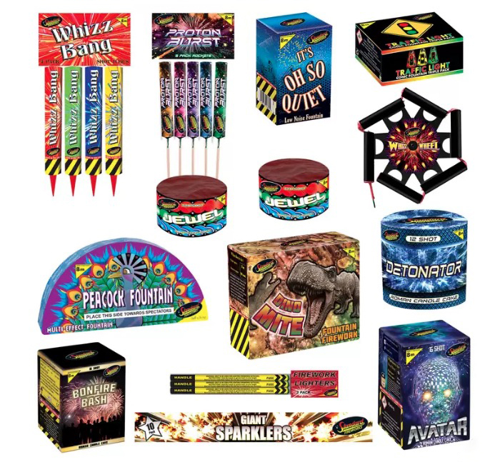 The Black Cat Variety Fireworks Display Kit from Costco