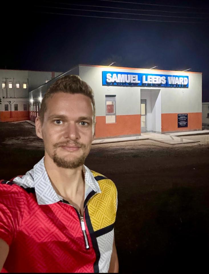 Leeds outside of his new hospital wing The Samuel Leeds Ward