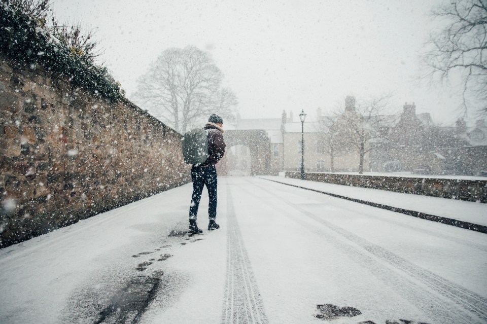 Snow could fall this weekend, as seen here in Northumberland