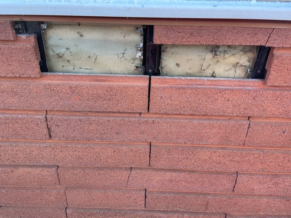 A hole in the family’s roof at their Nottinghamshire home