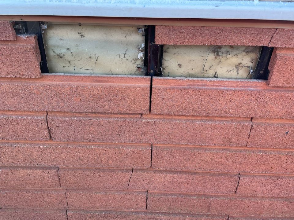 A hole in the family's roof at their Nottinghamshire home