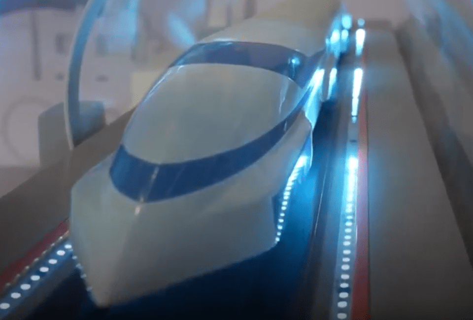 The speedy train will take passengers to their destination quicker than a plane can