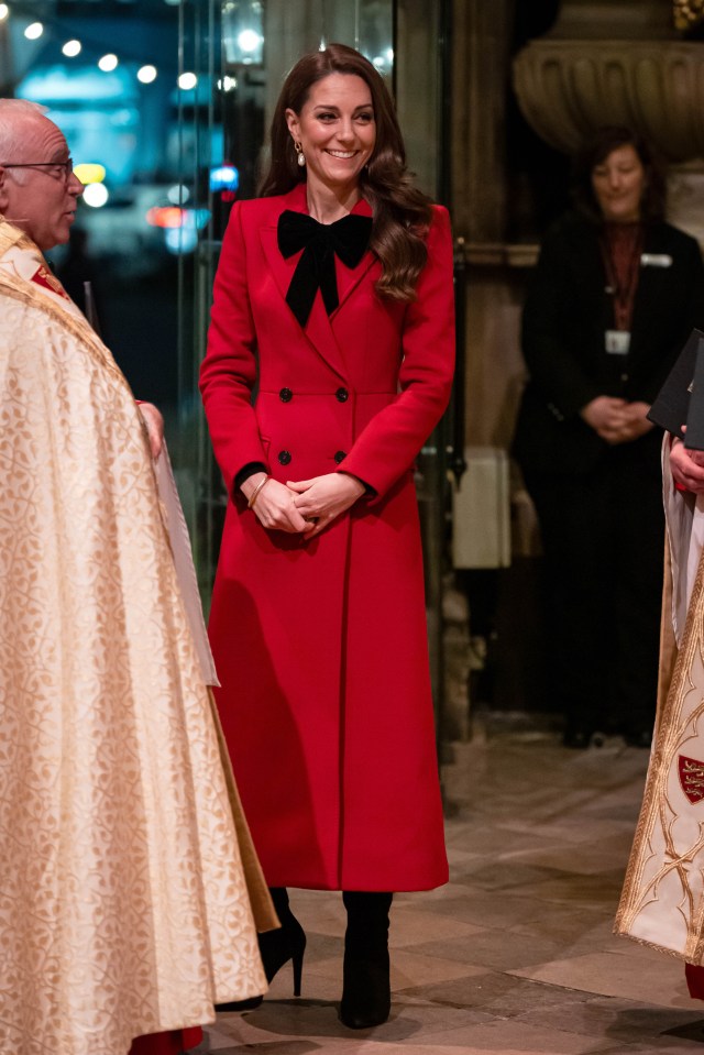 The Princess of Wales at a Christmas carol service.