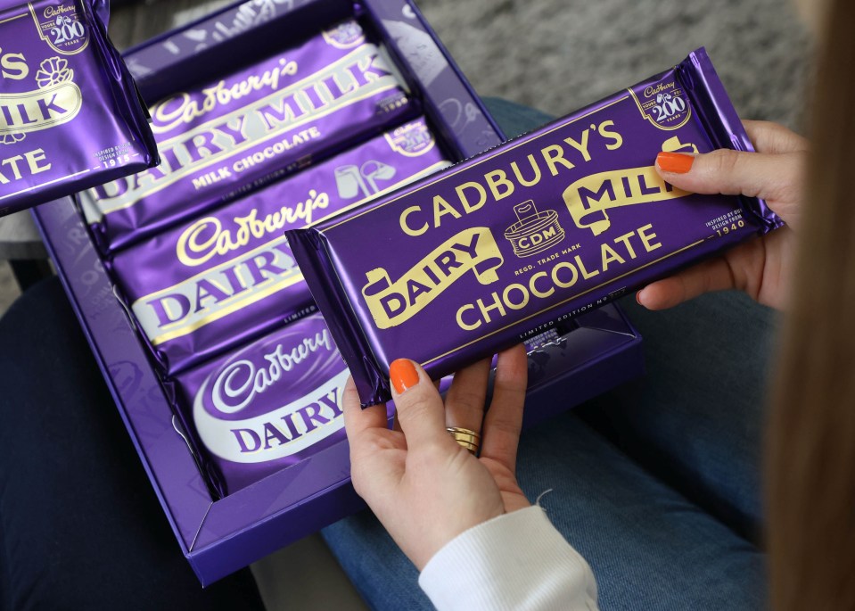 Cadbury Dairy Milk chocolate bar in nostalgic packaging for dementia awareness.